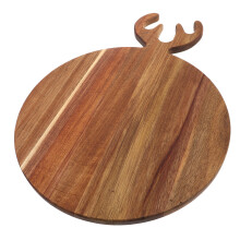 2Pcs Wood Bread Board Khaki Color Food Serving Plate Durable