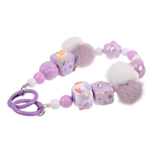 2Pcs Trendy Multi Handmade Beaded Phone Charm Strap Keychain Pendant 2