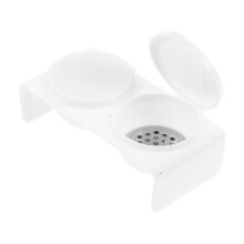 2Pcs Acrylic Nail Dappen Dish with Lid Dual Cup White Monomer Holder