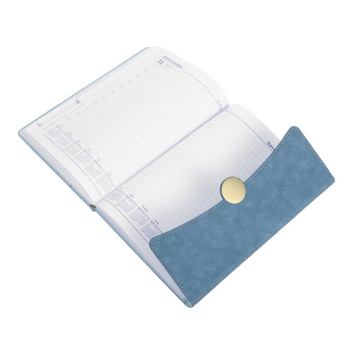 2Pcs Versatile Daily Planner Notebook Sky-Blue PU Cover with Calendar 2