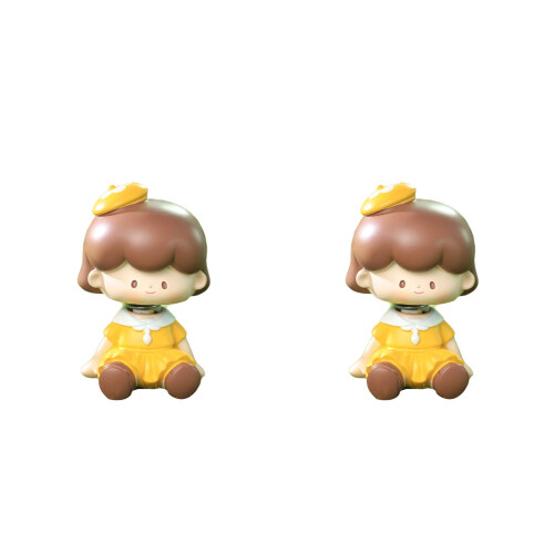 2Pcs Spring Connected Head Dashboard Dolls Car Decoration 2