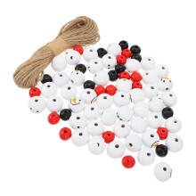 400Pcs Christmas DIY Wooden Beads Sturdy Multi-Color Snowman Pendants