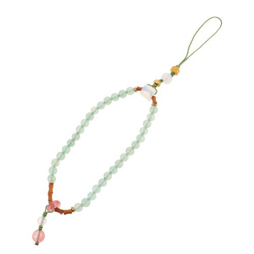 5Pcs Handmade Light Green Beaded Phone Chain Strap for Mobile Pendant