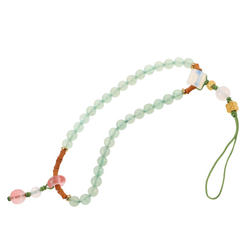 5Pcs Handmade Light Green Beaded Phone Chain Strap for Mobile Pendant 1