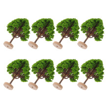 24Pcs Miniature Plastic Wood Trees Green for Model Railroad Scenery