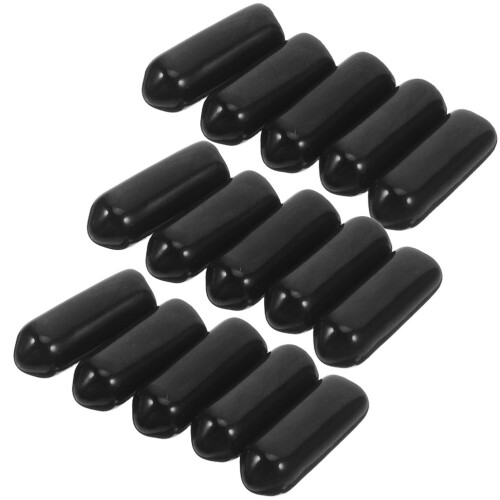 600Pcs Black PVC Threaded End Caps Bolt Screw Cover Nut Protectors 1
