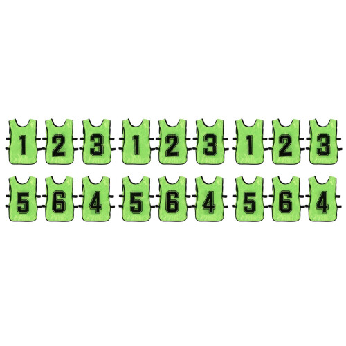 18Pcs Lightweight Green Polyester Team Practice Vests Open Sided Bibs 2