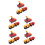 5Pcs Red Plastic Electric Train Toy Set for Kids Skill Development Fun 4