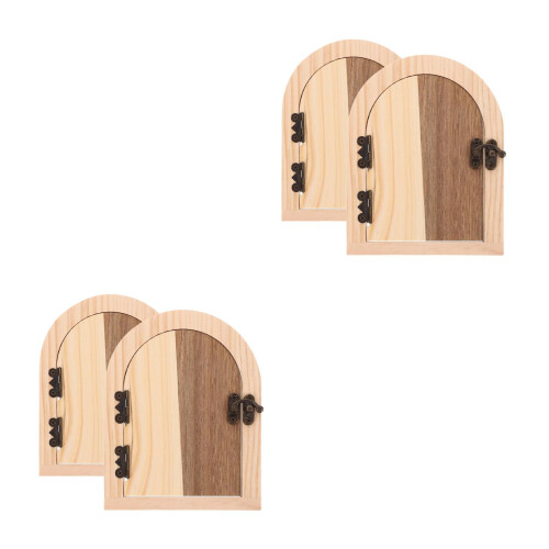 4Pcs Khaki Wood Outlet Cover Shelf Childproof Switch Protector Decor 2