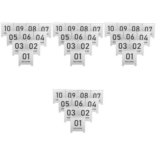 40Pcs Compact Silver Acrylic Table Number Signs Reusable for Parties 2