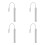 4Pcs Silver USB C to USB Hub Aluminum Multi-Port Charger for Computers 8
