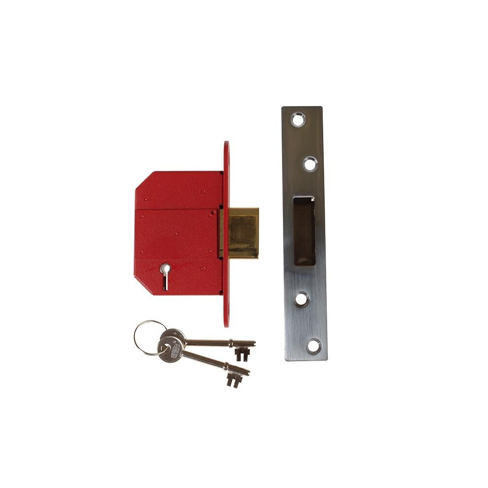 (81Mm, Satin Chrome) Union Strongbolt 2100S 5 Lever Mortice Deadlock 5063750545417