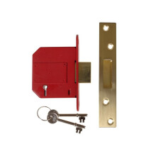 (81mm, Satin Brass) Union Strongbolt 2100s 5 Lever Mortice Deadlock