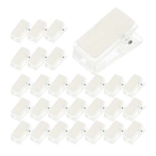 120Pcs Mini Transparent Plastic Clips Self-Adhesive for Id Cards