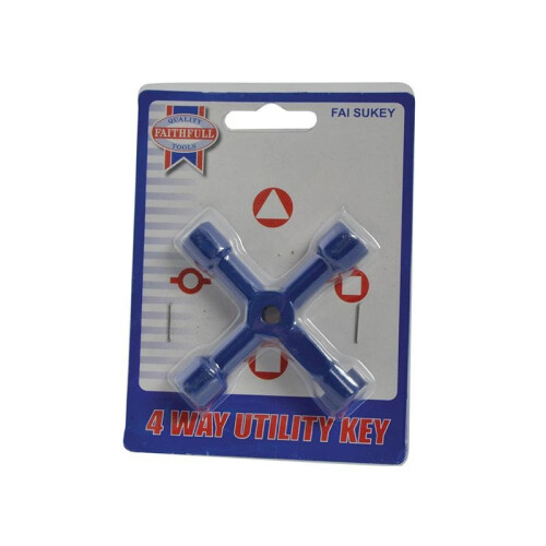 Faithfull Faithfull 4-way Services Utility Meter Key 2