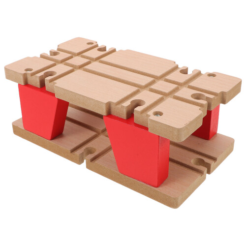 3Pièces Pont Train En Bois Double Couches Pour Activités Ludiques 1