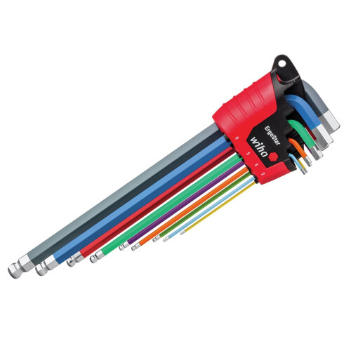 Wiha Wiha Ergostar Colour Hex Ball End L-key Set, 9 Piece