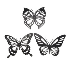 3Pcs Butterfly Metal Wall Decor Black Butterfly Metal Wall Hanging Decor Farmhouse Rustic Home Office Bedroom Decor