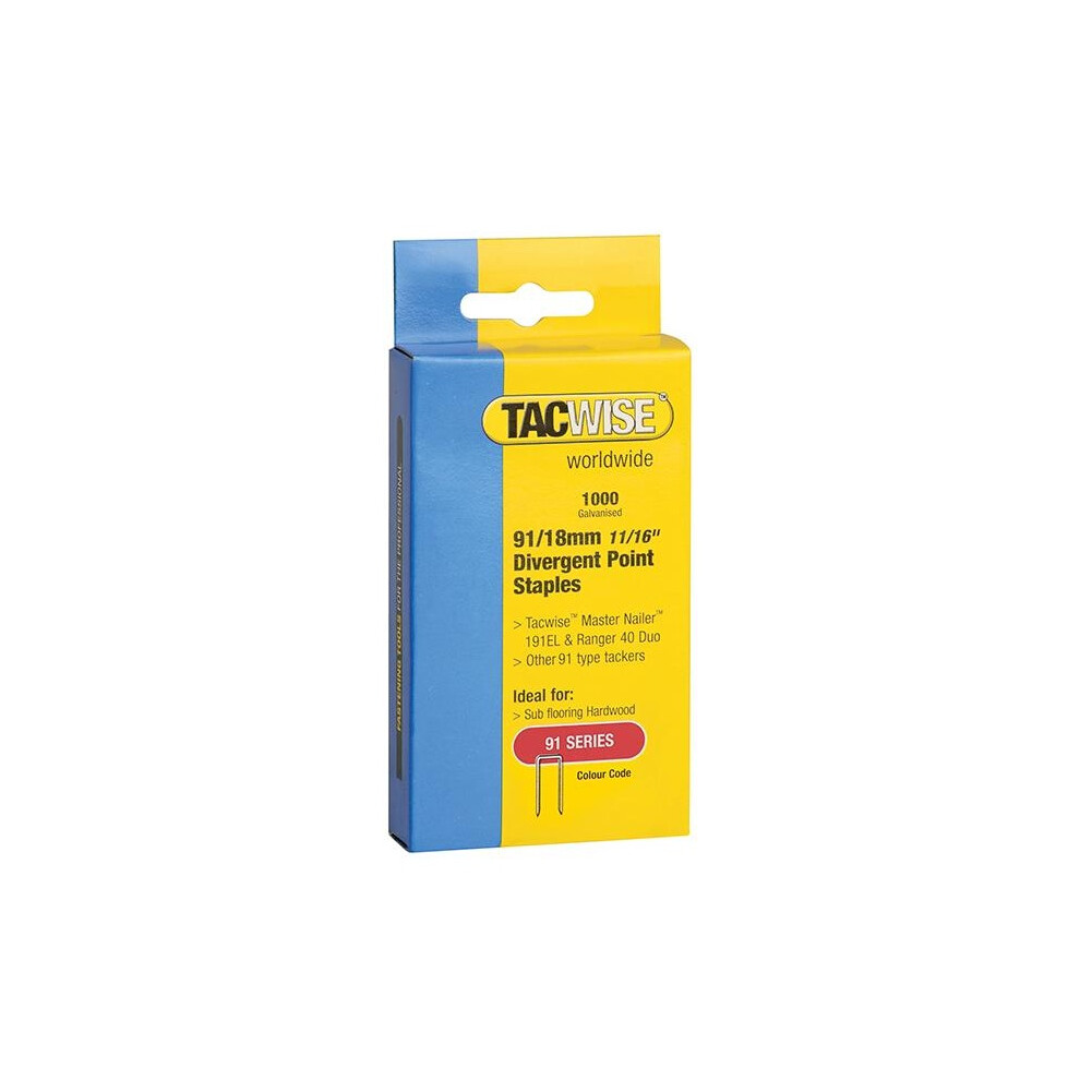 Tacwise 91 Series Divergent Point Staples 5063750517407