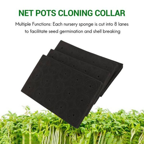 70Pcs Garden Clone Collars Neoprene Inserts Sponge Block for 2 Inch Net Pots Hydroponics Systems and Plants Root Sponge