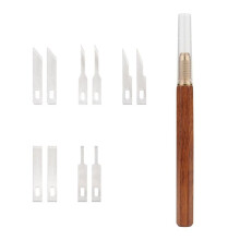 Cortador de Grabado con Mango de Madera con 10 Hojas para Manualidades, Tallado, Escultura, Papel, Herramientas Manuales de Reparación.