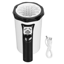 Automatic Dog Paw Cleaner Powerful Rechargeable Dog Paw Washer Cup Hands Multifunction Silicone Black and White