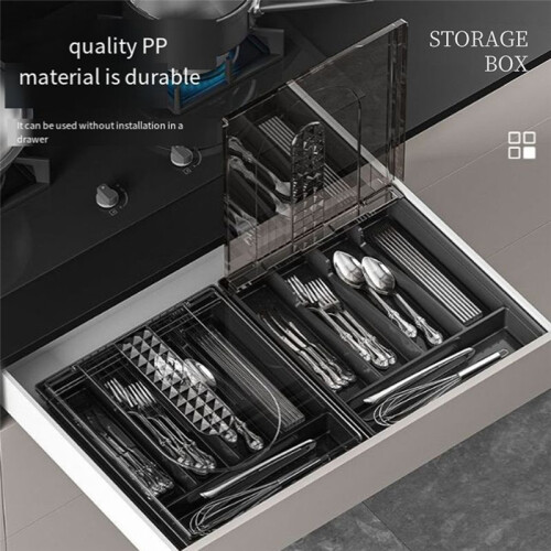 Portable Cutlery Storage Box Sealed Dustproof Cutlery with Lid Kitchen Spoon Fork Knife Storage Box 1