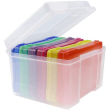 BoîTe de Rangement de Photos de 5 X 7 Pouces Organisateur de Photos Conteneurs de Stockage D'Images Multicolore en Plastique Photo Keeper Case