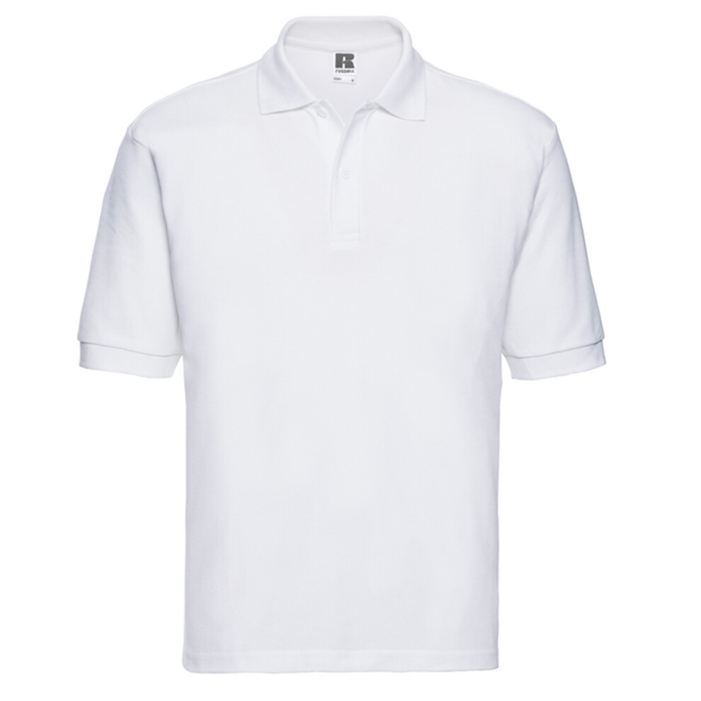 New Russell Men's Classic Polycotton Polo Shirt White