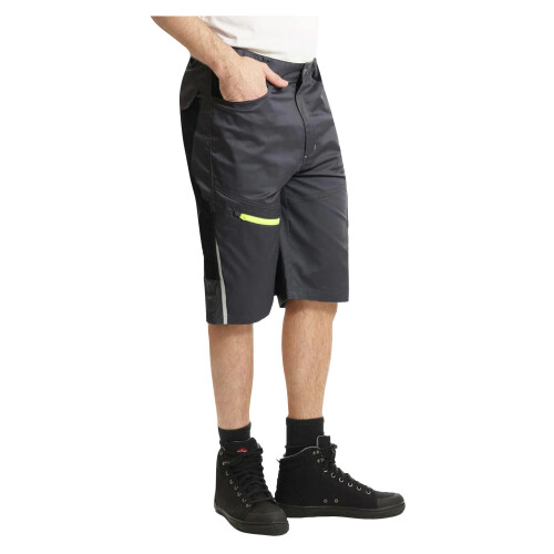 Lee Cooper (36R, Black/Grey) Lee Cooper Mens Stretch Reflective Multi Pocket Cargo Shorts 1