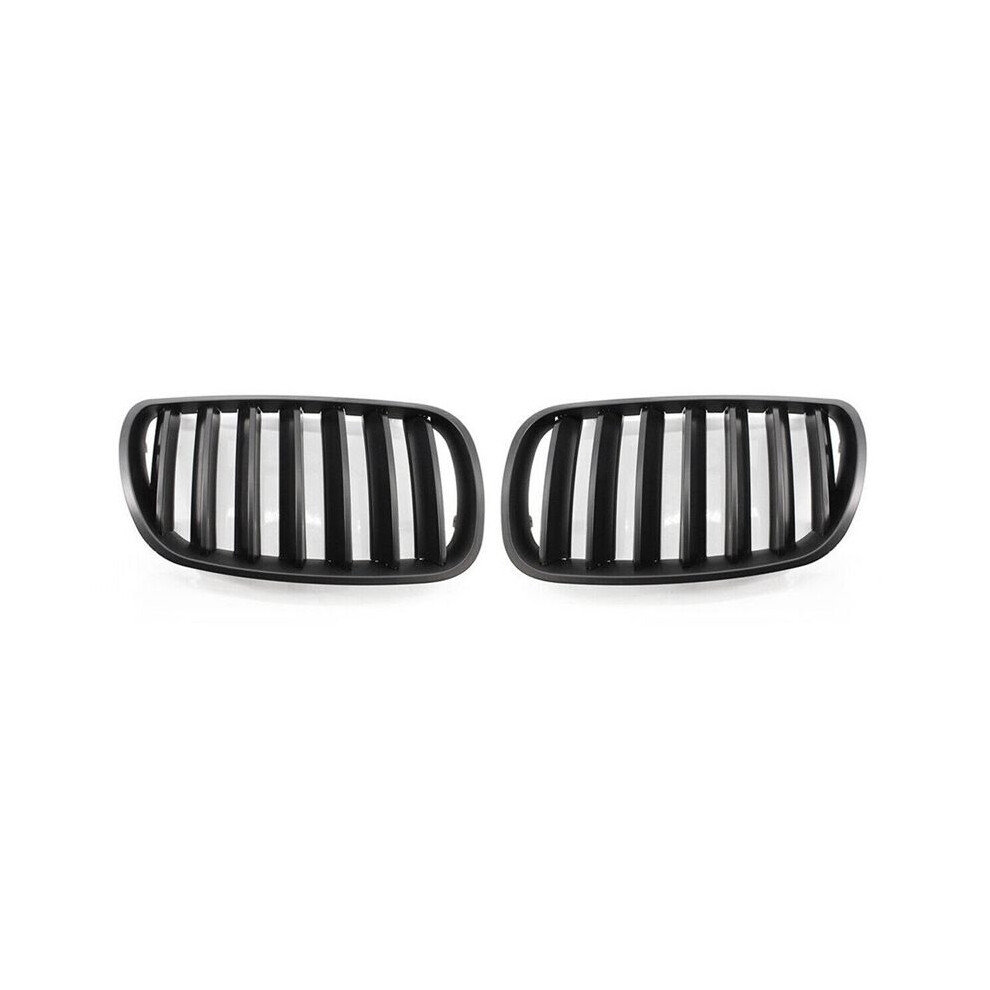 1 Pair Matte Front Grille Bumper Kidney Grille For E83 X3 Lci Facelift 2007-2010 Black 6033169610623