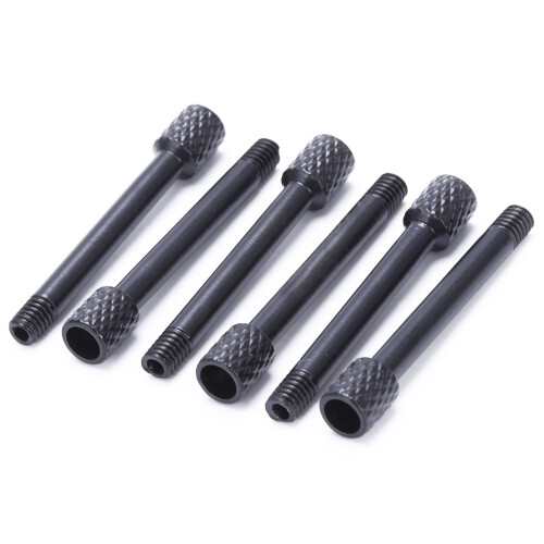 6 Pcs Brass Electric Guitar Tremolo Bridge Saddle Clamp Lock string Screw/String through Screw/Not need Insert Block Black 2