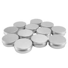 12 x 50ml Aluminium Make  Pots 50ml Capacity Empty Small Cosmetic/Candle/Spice Pots Tins Jars