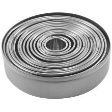 14Pcs/Set Round Cookie Biscuit Cutter Set Stainless Steel Mousse Cake Ring Mold Pastry Biscuit Donuts Cutter