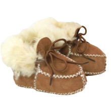 (XS, Chestnut) Eastern Counties Leather Childrens/Kids Sheepskin Lace Up Boots