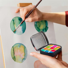 Paquet de 16 Palettes D'Aquarelle Vides, 12 Puits avec Couvercles, Aquarelle pour
