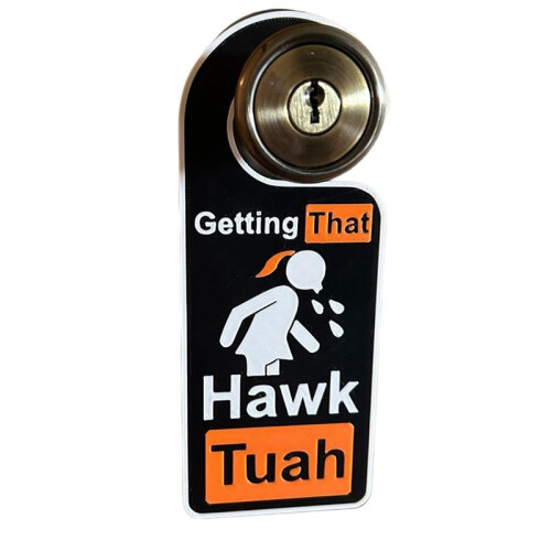 2 STKS Hawk Tuah Deurhanger Grappige Deurknophanger GettingThat Hawk Tush 1