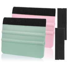 AMZDEPOT Raamtrekker voor Vinyl, 2 Stuks Vinyl Raamtrekker met 2 Extra Vilt Vervangingen, 4 Inch Vinyl Wrap Gereedschap