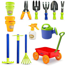 Dimple Tuinwagen & Gereedschap Speelset Premium 15 Stuks Kindertuinset - Stevig & Duurzaam