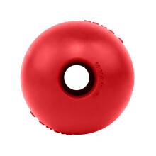 KONG Bola con Agujero - Juguete para Perros Resistente para Entrenamiento y Juego Interactivo - Goma Natural Roja - para Perros Grandes
