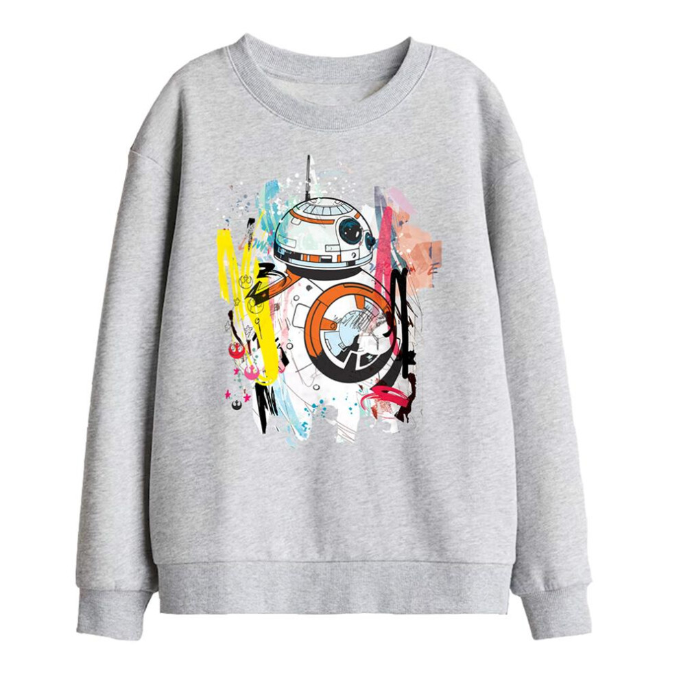 Star Wars (7-8 Years, Athletic Heather) Childrens/Kids Bb-8 Abstract Sweatshirt