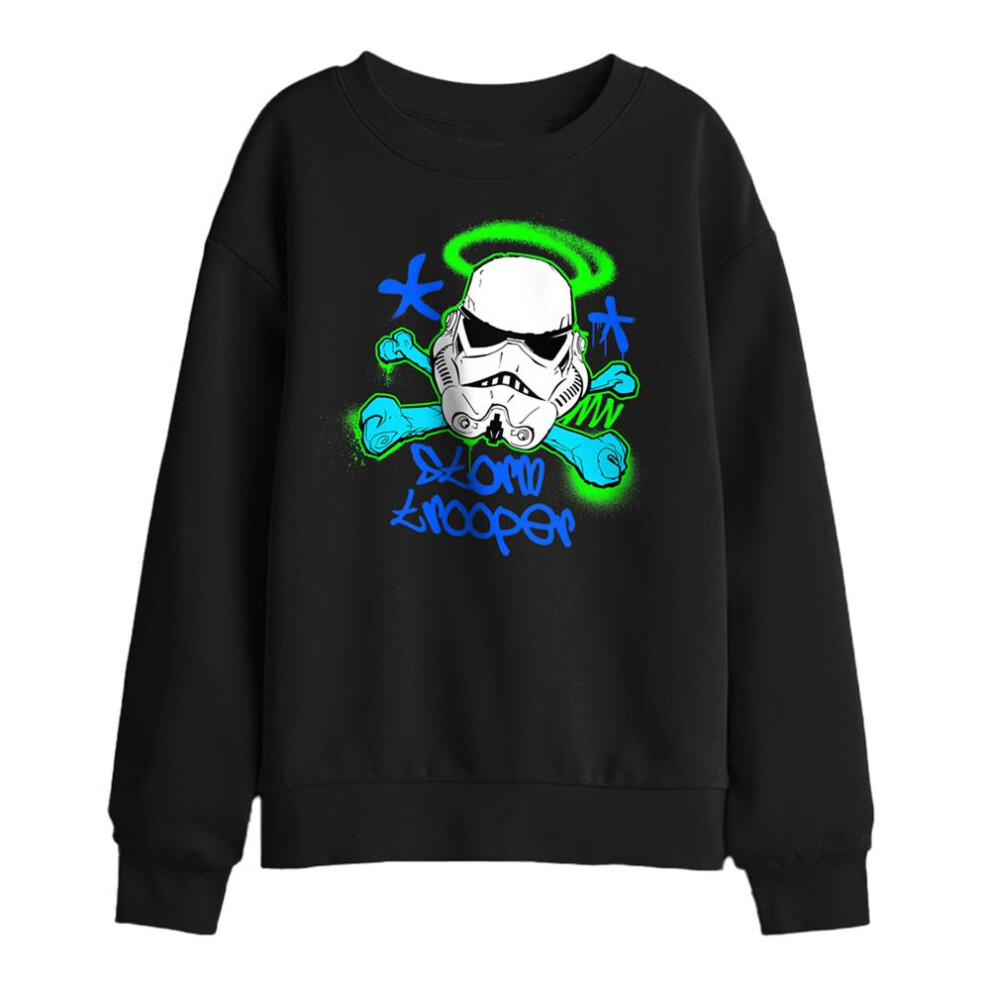 Star Wars (9-11 Years, ) Childrens/Kids Trooper Stencil Sweatshirt Black