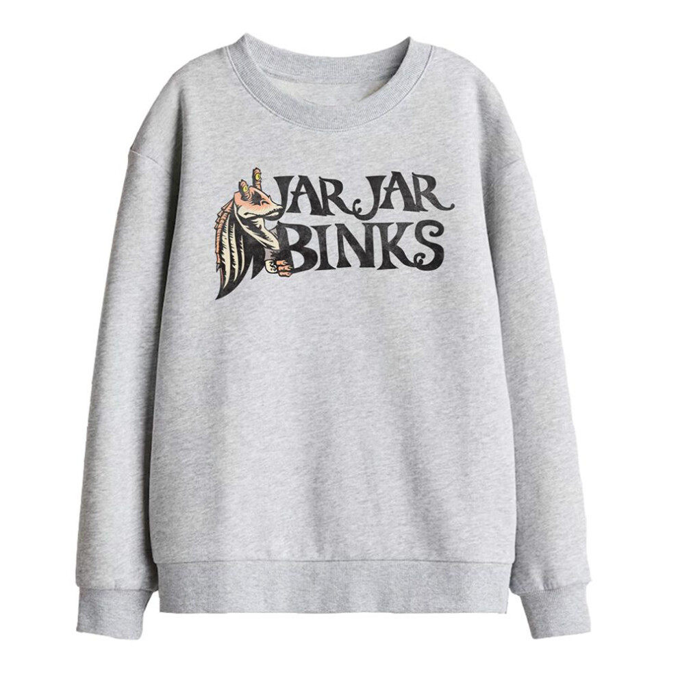 Star Wars (7-8 Years, Athletic Heather) Childrens/Kids Jar Jar Binks Sweatshirt Multicoloured