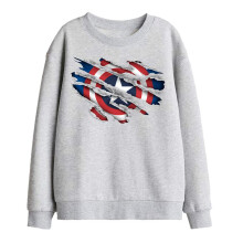 (5-6 Years, Athletic Heather) Captain America Childrens/Kids Torn Sweatshirt