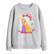 (12-13 Years, Athletic Heather) Tangled Childrens/Kids Birthday Princess Rapunzel Pascal Sweatshirt