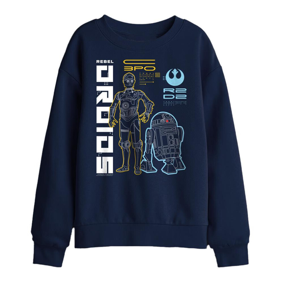 Star Wars (7-8 Years, Navy) Childrens/Kids Rebel Droids Sweatshirt