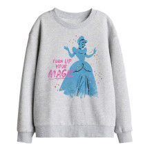 (5-6 Years, Athletic Heather) Cinderella Childrens/Kids Turn Up Your Magic Sweatshirt
