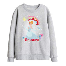 (7-8 Years, Athletic Heather) Cinderella Childrens/Kids Birthday Princess Sweatshirt