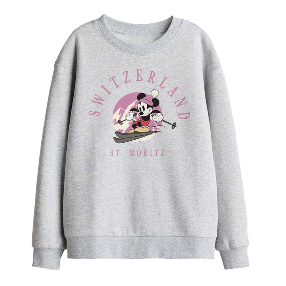 Disney (9-11 Years, Athletic Heather) Childrens/Kids Switzerland Mickey Mouse Sweatshirt Multicoloured