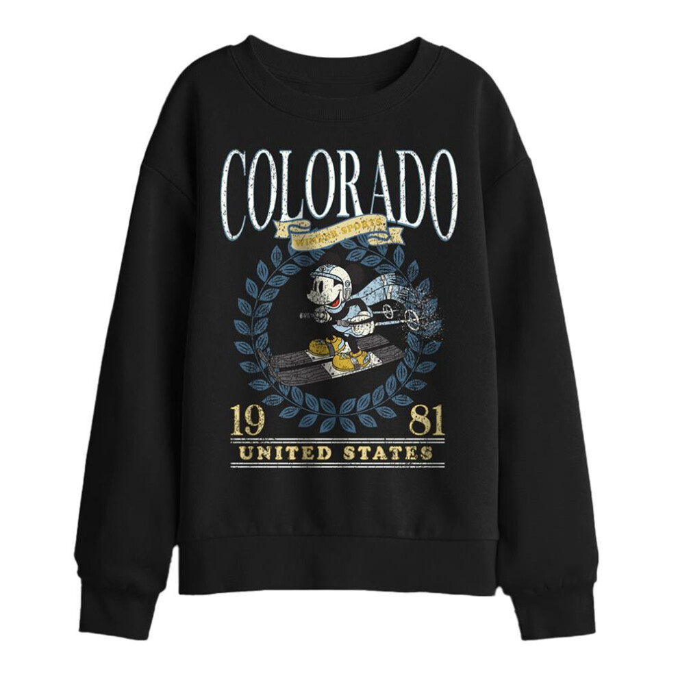 Disney (12-13 Years, Black) Childrens/Kids Colorado Ski Mickey Mouse Sweatshirt